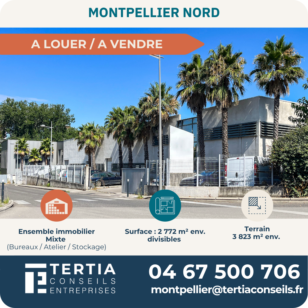NOUVEAU  – À vendre / À louer – Ensemble immobilier mixte au Parc 2000 à Montpellier (34)