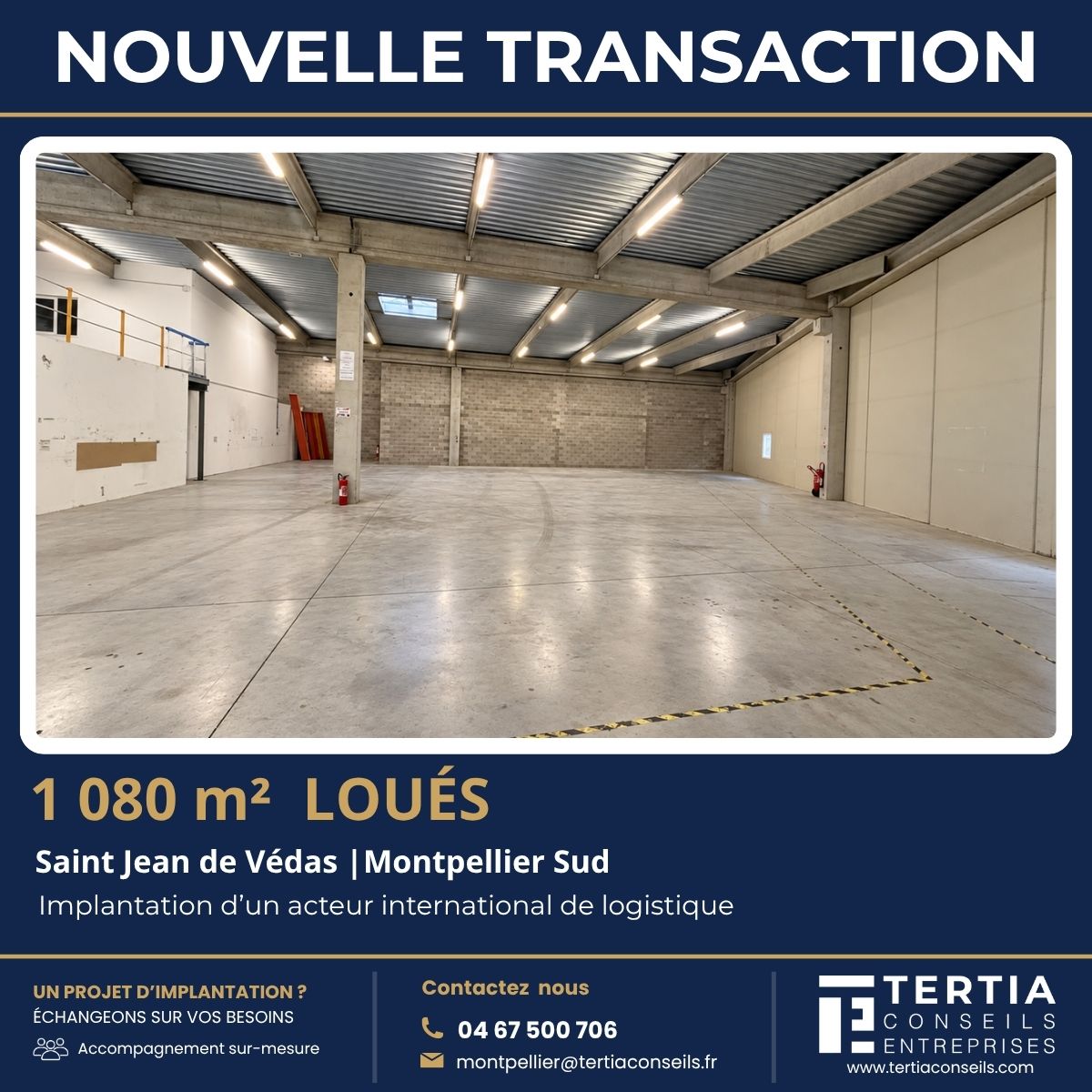 NOUVELLE TRANSACTION | 1 080 m² LOUÉS